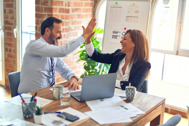 Coach and client in a professional one-to-one consultation